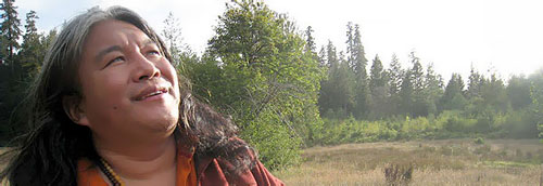 Khenpo leading a hike at the DRC, September 2009