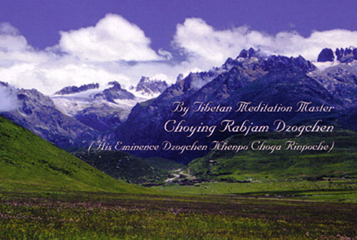 The Dzogchen Valley and snowy Siltrom Mountains from the cover of the second edition of The Buddha Path.